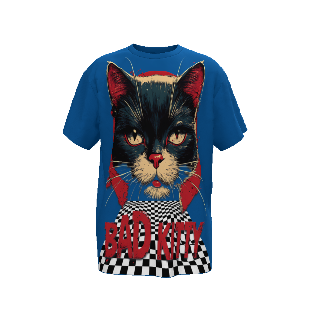 FROM "THE HOUSE OF OFFPLANETISH" BAD KITTY Streetwear  Unisex Oversized T-Shirt