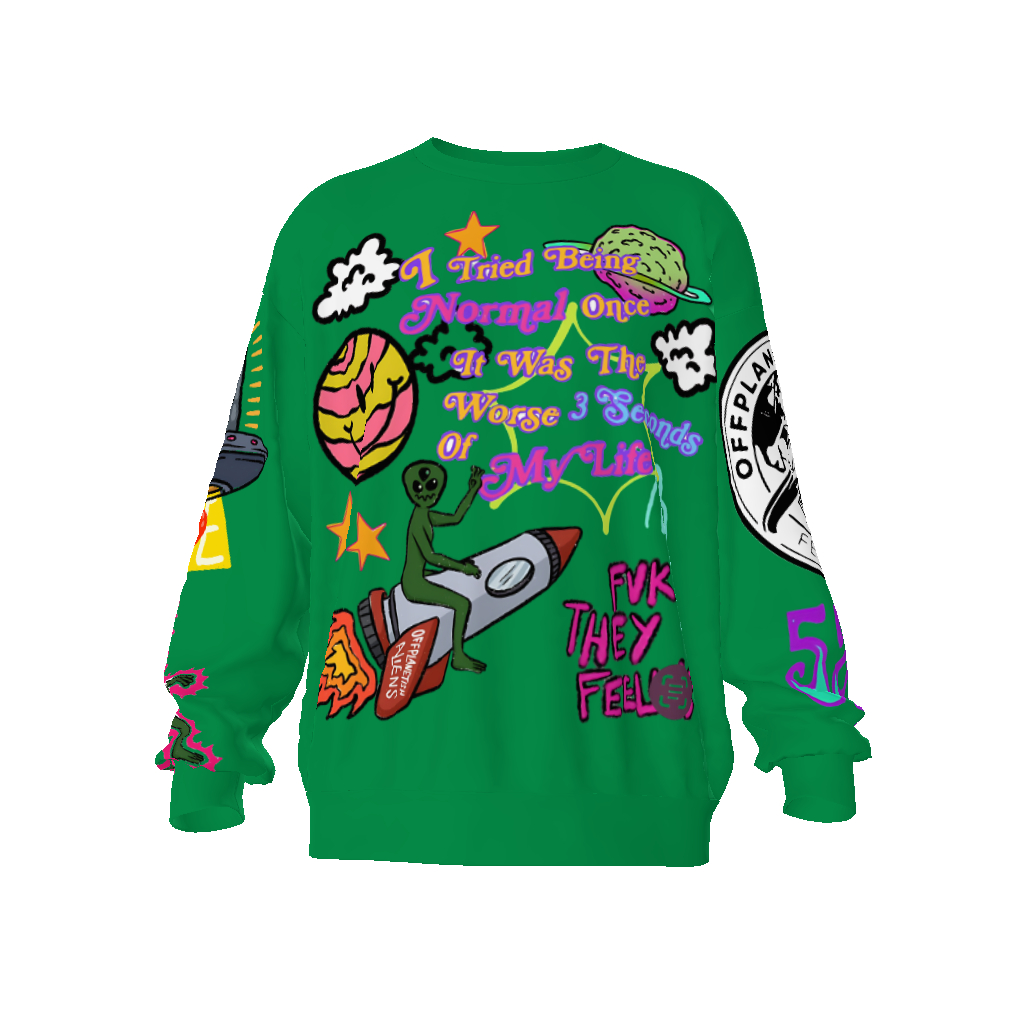 FROM "THE HOUSE OF OFFPLANETISH" FEAR OF OFFPLANET collection Streetwear All-Over Print Unisex Oversized Sweatshirt