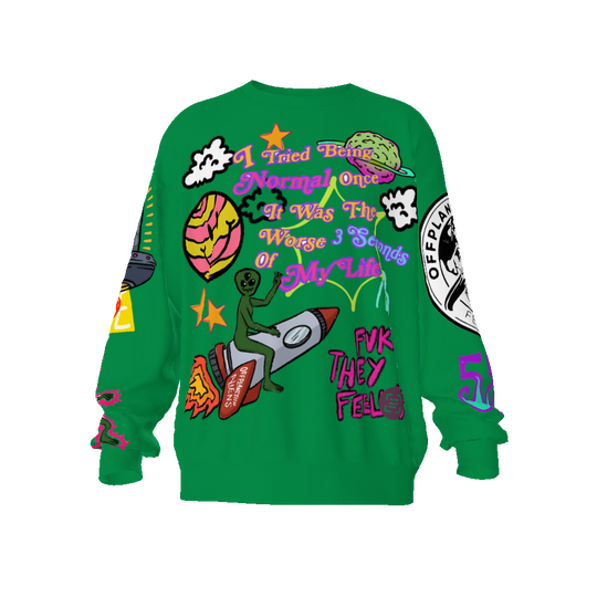 FROM "THE HOUSE OF OFFPLANETISH" FEAR OF OFFPLANET collection Streetwear All-Over Print Unisex Oversized Sweatshirt