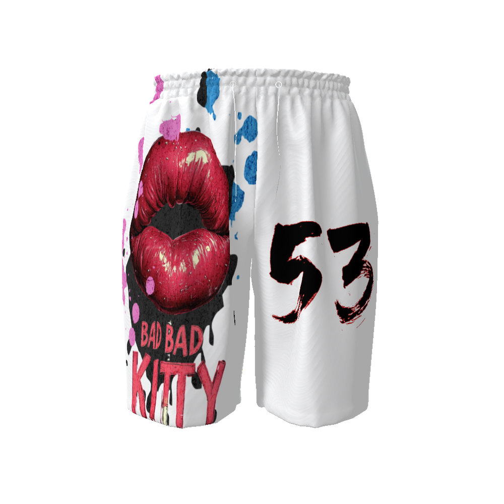 FROM "THE HOUSE OF OFPLANETISH "BAD KITTY" Collection  Daily Casual Men's Drawstring Beach Shorts