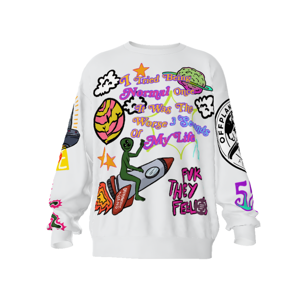 FROM "THE HOUSE OF OFFPLANETISH" FEAR OF OFFPLANET collection Streetwear All-Over Print Unisex Oversized Sweatshirt