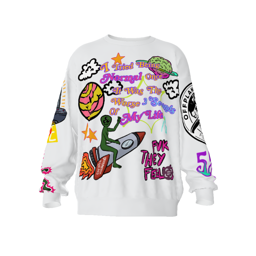 FROM "THE HOUSE OF OFFPLANETISH" FEAR OF OFFPLANET collection Streetwear All-Over Print Unisex Oversized Sweatshirt