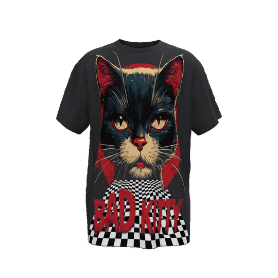 FROM "THE HOUSE OF OFFPLANETISH" BAD KITTY Streetwear  Unisex Oversized T-Shirt