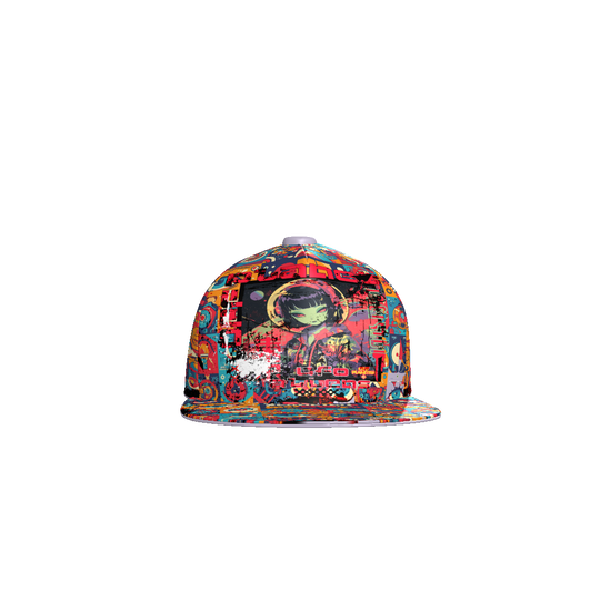 FROM "THE HOUSE OF OFFPLANETISH" ALIEN ART COLLECTION All-Over Print Flat Bill Cap