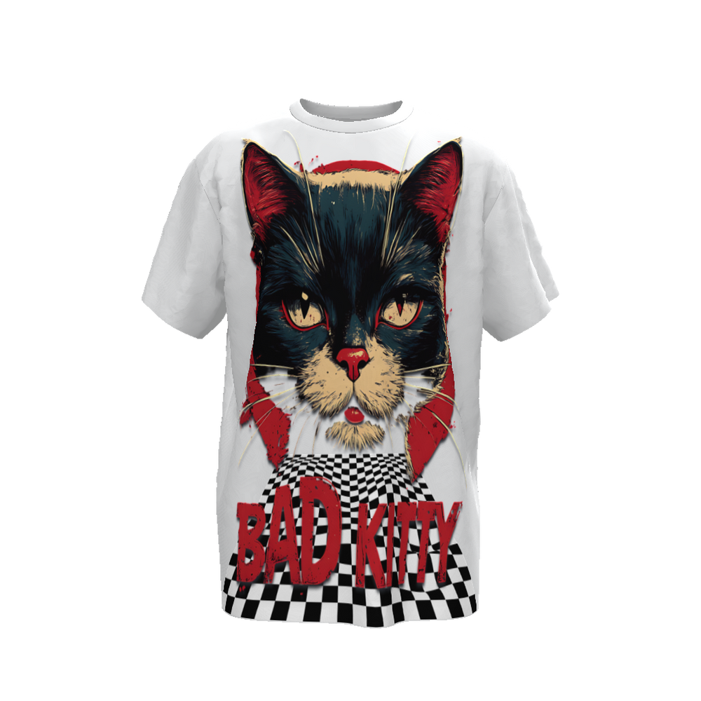 FROM "THE HOUSE OF OFFPLANETISH" BAD KITTY Streetwear  Unisex Oversized T-Shirt