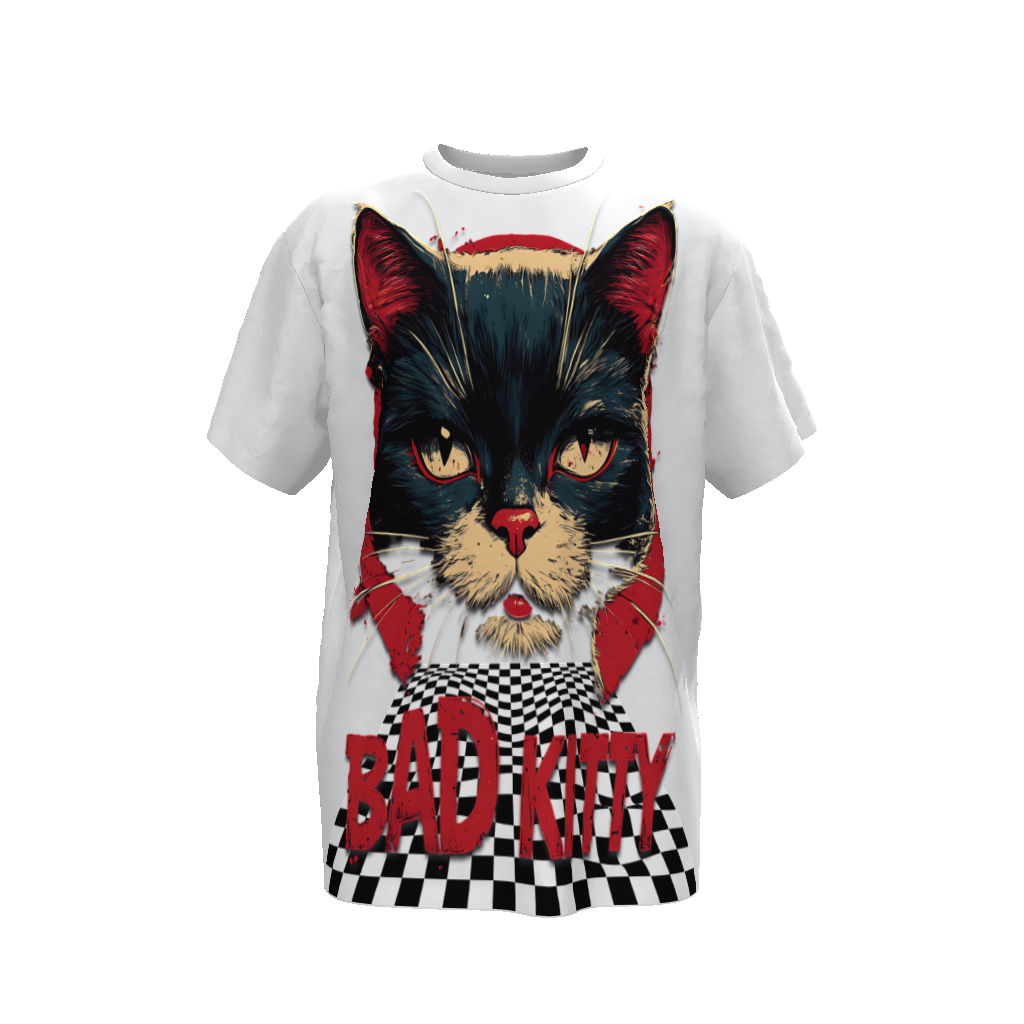 FROM "THE HOUSE OF OFFPLANETISH" BAD KITTY Streetwear  Unisex Oversized T-Shirt