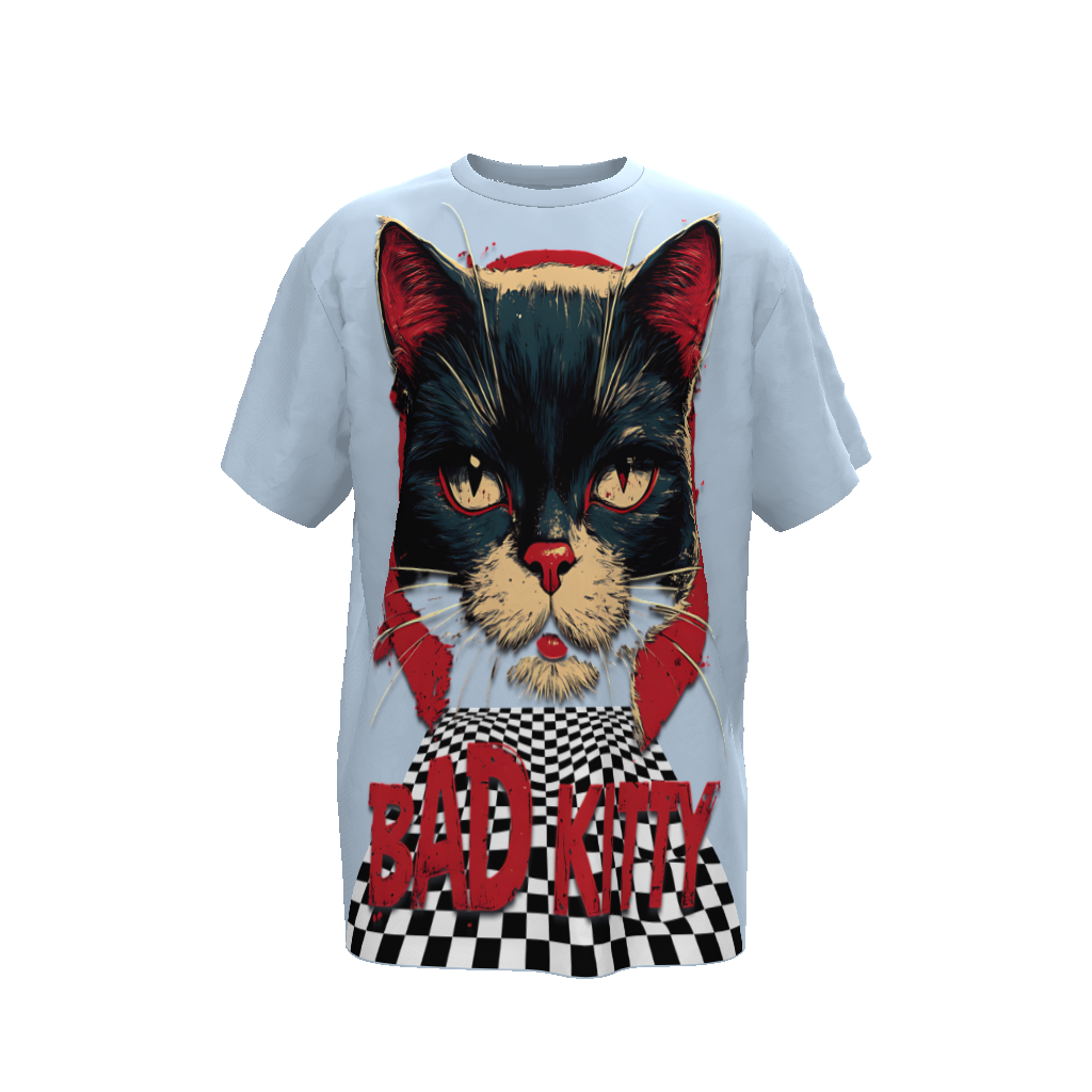 FROM "THE HOUSE OF OFFPLANETISH" BAD KITTY Streetwear  Unisex Oversized T-Shirt