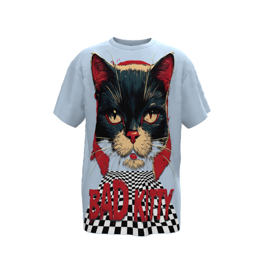 FROM "THE HOUSE OF OFFPLANETISH" BAD KITTY Streetwear  Unisex Oversized T-Shirt