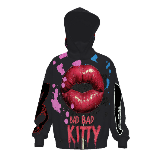 FROM "THE HOUSE OF OFFPLANETISH" BAD KITTY COLLECTION Streetwear  Drop Shoulder Oversized Hoodie