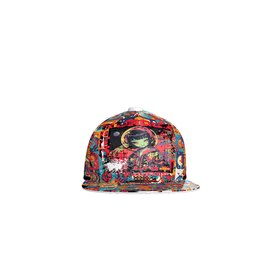 FROM "THE HOUSE OF OFFPLANETISH" ALIEN ART COLLECTION All-Over Print Flat Bill Cap