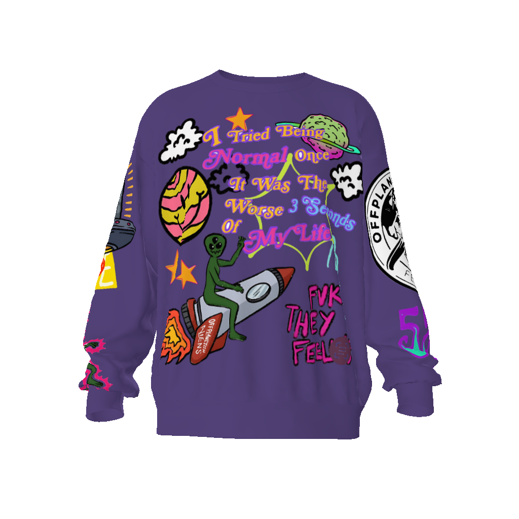 FROM "THE HOUSE OF OFFPLANETISH" FEAR OF OFFPLANET collection Streetwear All-Over Print Unisex Oversized Sweatshirt