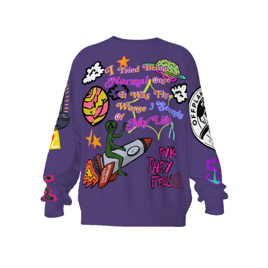 FROM "THE HOUSE OF OFFPLANETISH" FEAR OF OFFPLANET collection Streetwear All-Over Print Unisex Oversized Sweatshirt