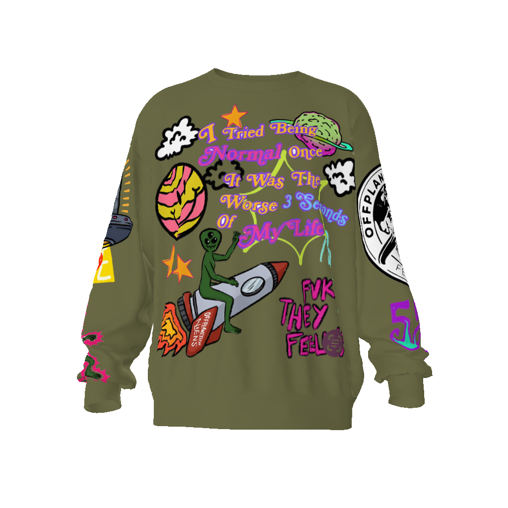 FROM "THE HOUSE OF OFFPLANETISH" FEAR OF OFFPLANET collection Streetwear All-Over Print Unisex Oversized Sweatshirt