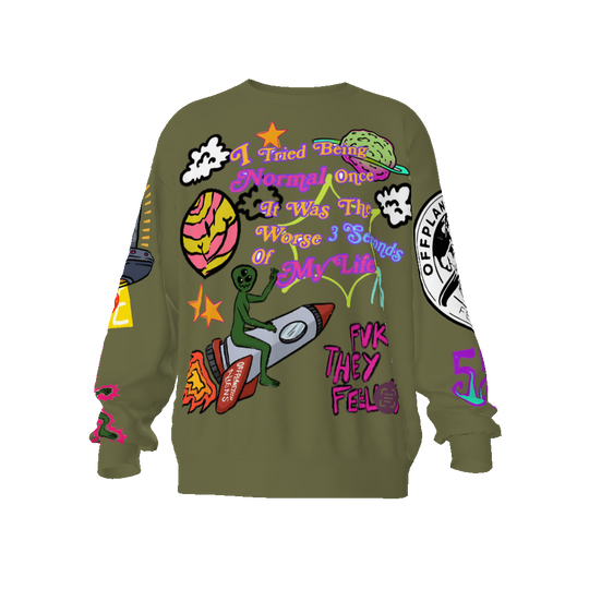 FROM "THE HOUSE OF OFFPLANETISH" FEAR OF OFFPLANET collection Streetwear All-Over Print Unisex Oversized Sweatshirt