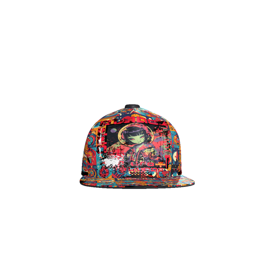 FROM "THE HOUSE OF OFFPLANETISH" ALIEN ART COLLECTION All-Over Print Flat Bill Cap