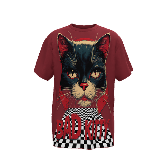 FROM "THE HOUSE OF OFFPLANETISH" BAD KITTY Streetwear  Unisex Oversized T-Shirt