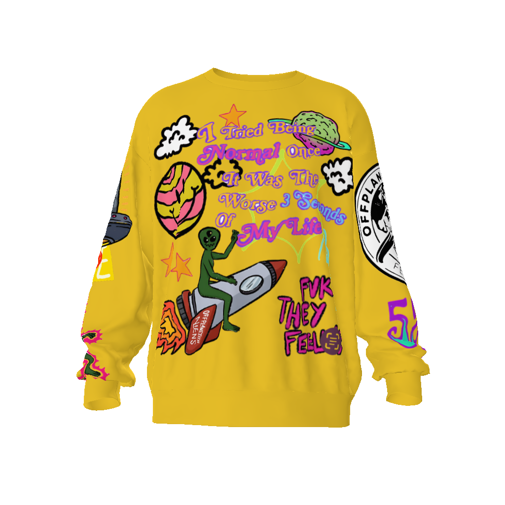 FROM "THE HOUSE OF OFFPLANETISH" FEAR OF OFFPLANET collection Streetwear All-Over Print Unisex Oversized Sweatshirt