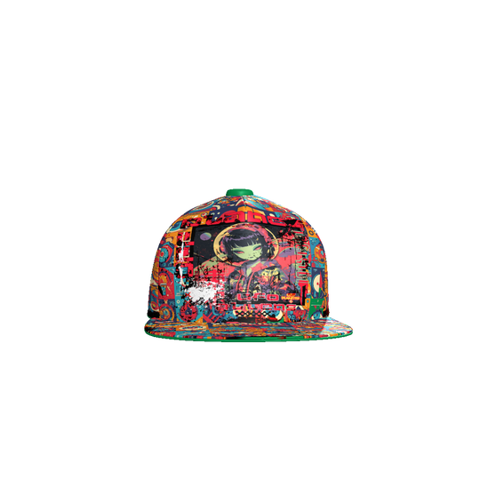 FROM "THE HOUSE OF OFFPLANETISH" ALIEN ART COLLECTION All-Over Print Flat Bill Cap