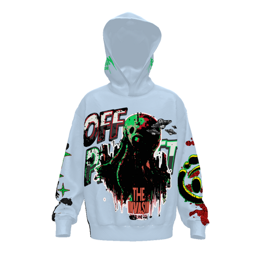 FROM “THE HOUSE OF OFFPLANETISH “ THE INVASION Streetwear All-Over Print Unisex Drop Shoulder Oversized Hoodie