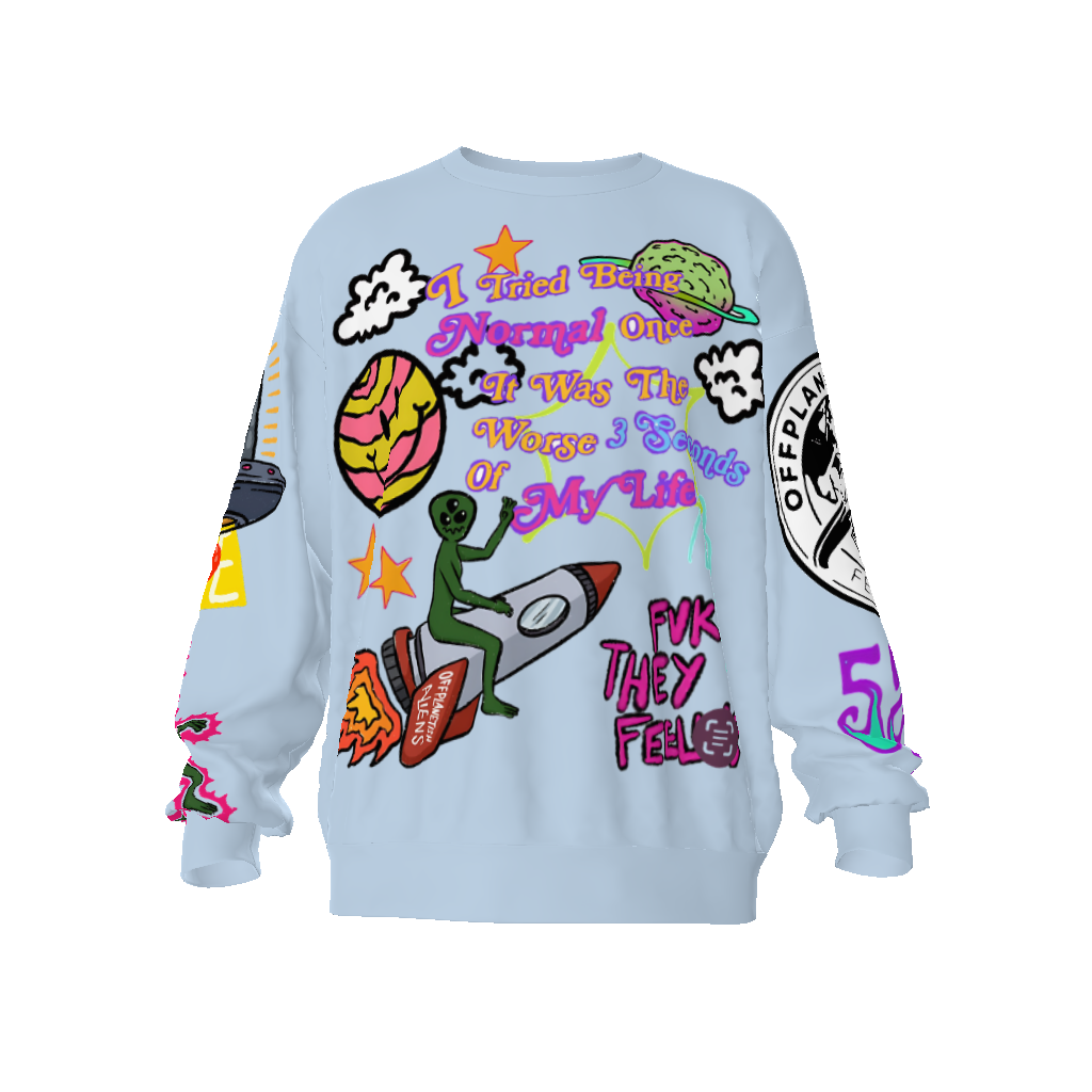 FROM "THE HOUSE OF OFFPLANETISH" FEAR OF OFFPLANET collection Streetwear All-Over Print Unisex Oversized Sweatshirt