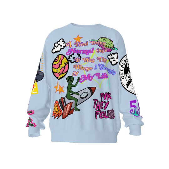 FROM "THE HOUSE OF OFFPLANETISH" FEAR OF OFFPLANET collection Streetwear All-Over Print Unisex Oversized Sweatshirt