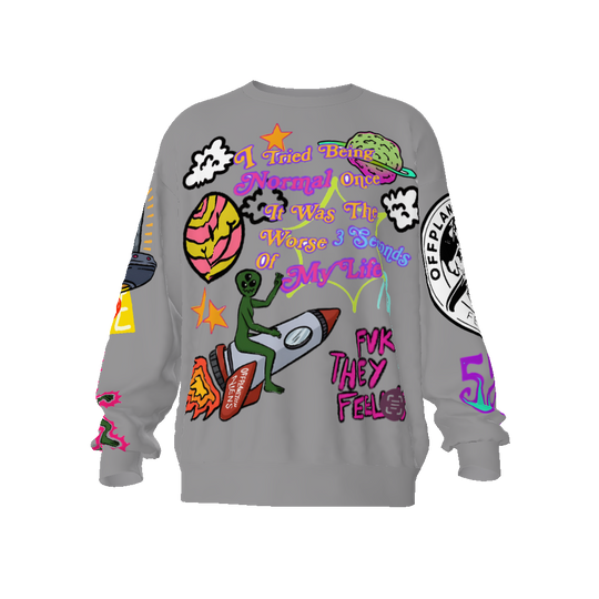 FROM "THE HOUSE OF OFFPLANETISH" FEAR OF OFFPLANET collection Streetwear All-Over Print Unisex Oversized Sweatshirt