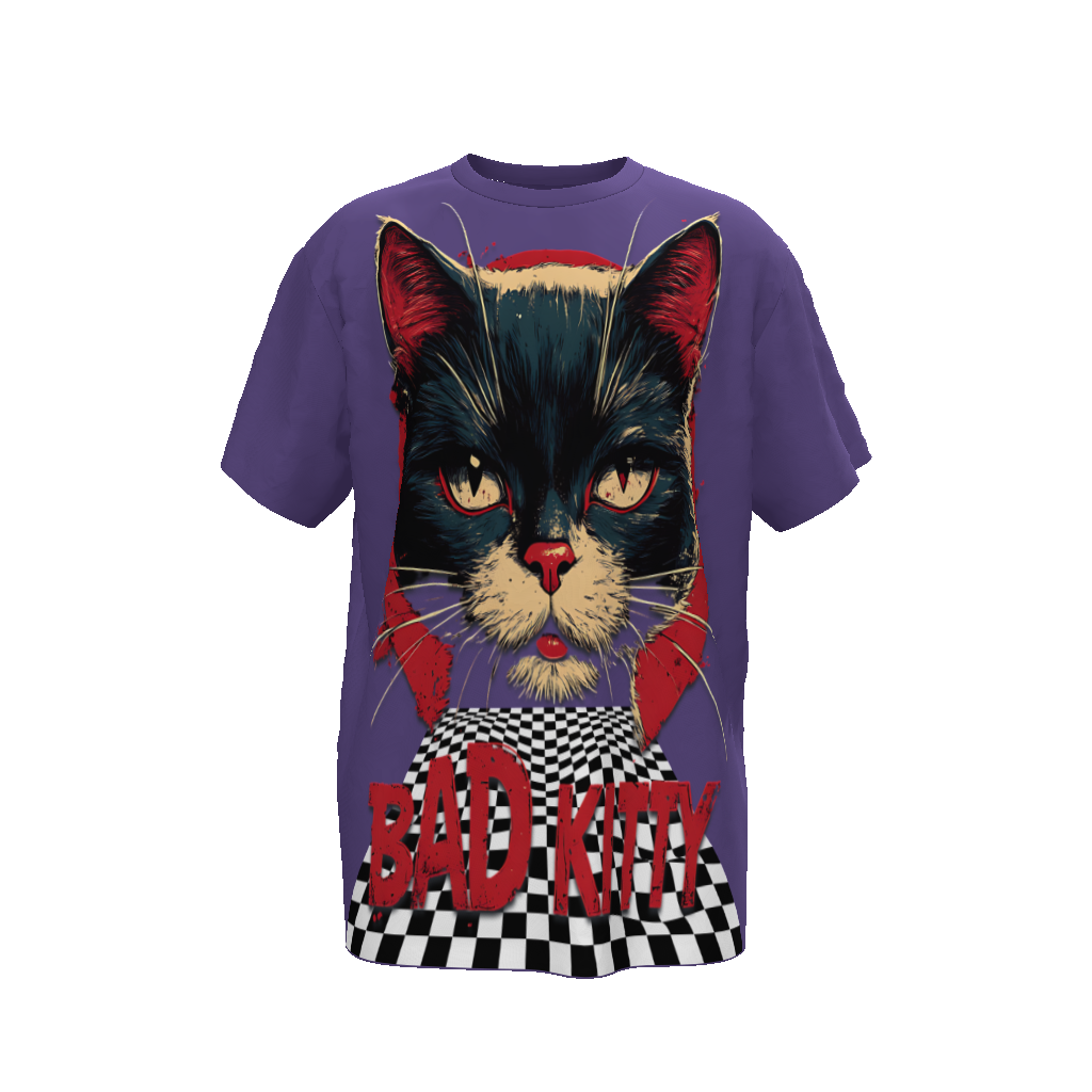 FROM "THE HOUSE OF OFFPLANETISH" BAD KITTY Streetwear  Unisex Oversized T-Shirt