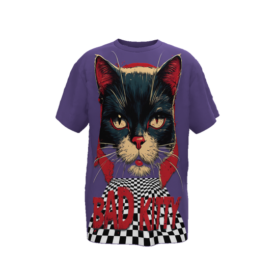 FROM "THE HOUSE OF OFFPLANETISH" BAD KITTY Streetwear  Unisex Oversized T-Shirt