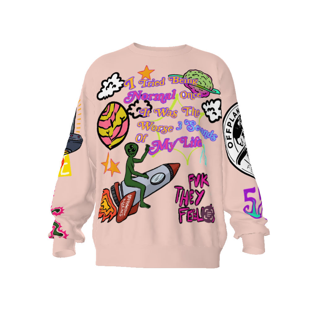 FROM "THE HOUSE OF OFFPLANETISH" FEAR OF OFFPLANET collection Streetwear All-Over Print Unisex Oversized Sweatshirt