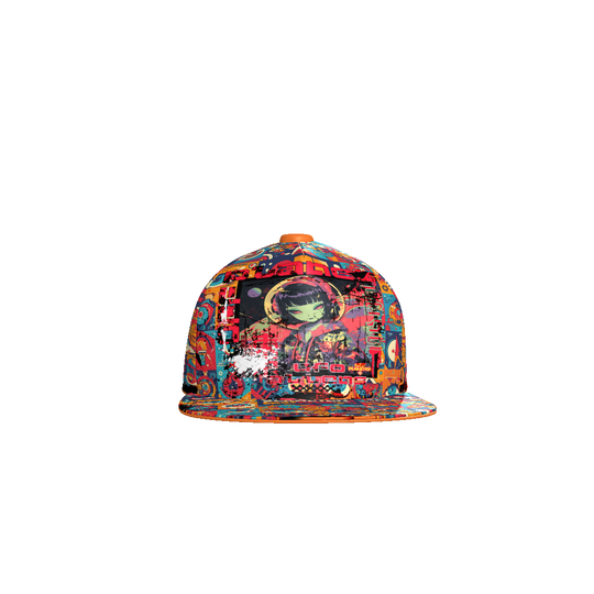 FROM "THE HOUSE OF OFFPLANETISH" ALIEN ART COLLECTION All-Over Print Flat Bill Cap