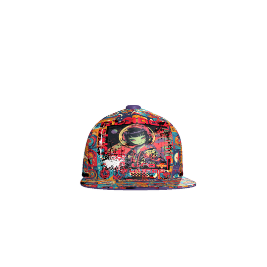 FROM "THE HOUSE OF OFFPLANETISH" ALIEN ART COLLECTION All-Over Print Flat Bill Cap