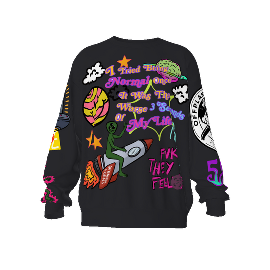 FROM "THE HOUSE OF OFFPLANETISH" FEAR OF OFFPLANET collection Streetwear All-Over Print Unisex Oversized Sweatshirt