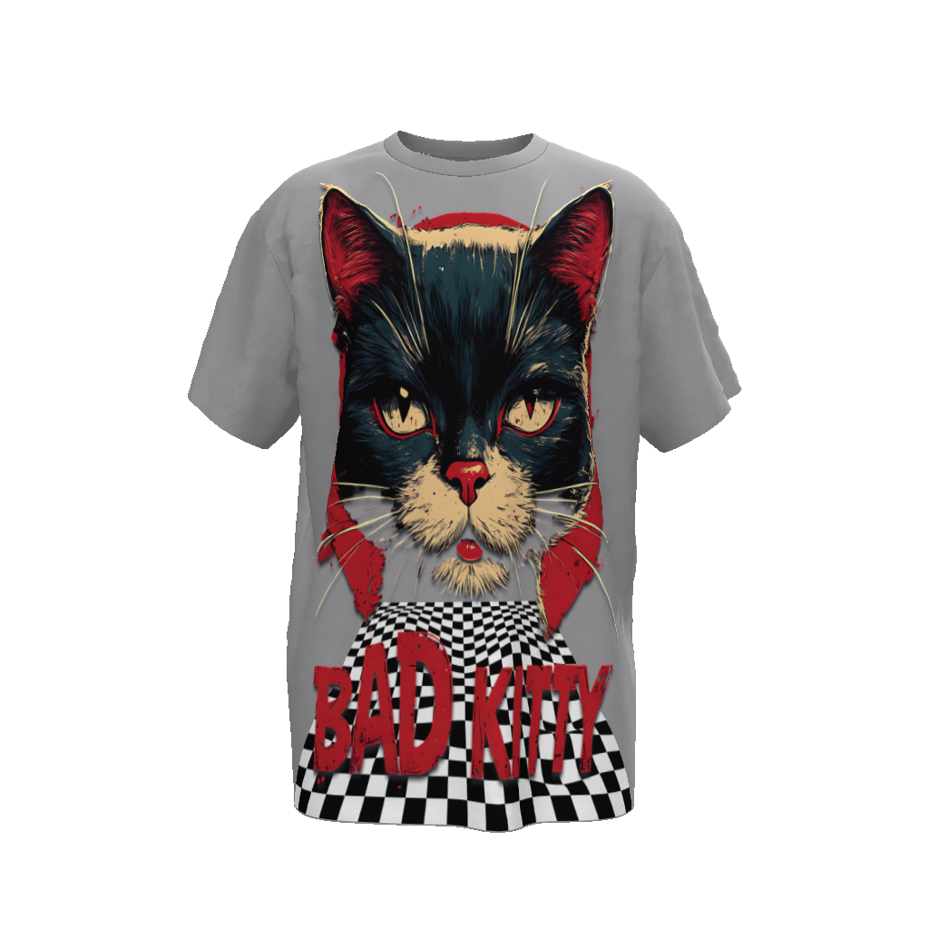 FROM "THE HOUSE OF OFFPLANETISH" BAD KITTY Streetwear  Unisex Oversized T-Shirt